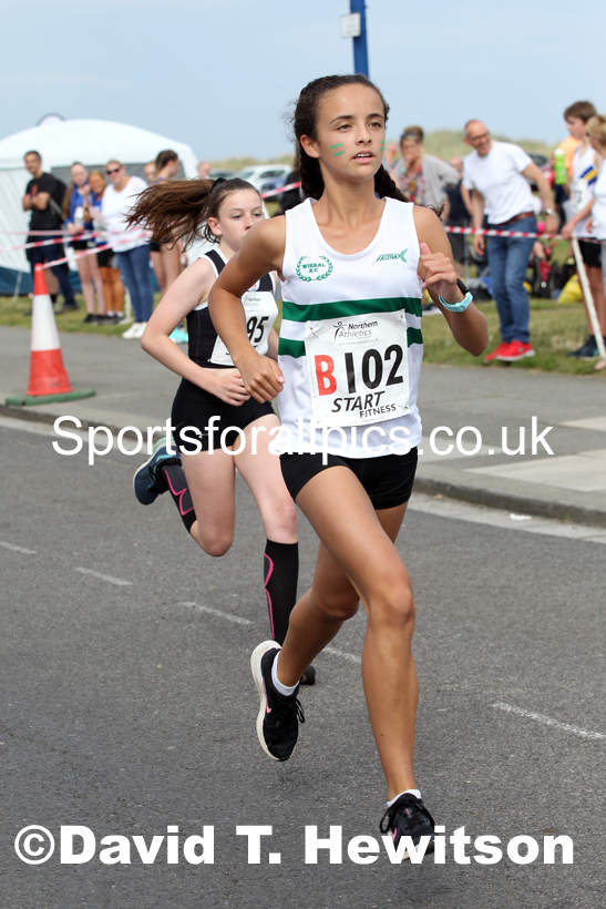 Girls under-15s 2021 Northern 6 and 4 Stage and Young Athletes Road Relays, Redcar. Photo: David T. Hewitson/Sports for All Pics